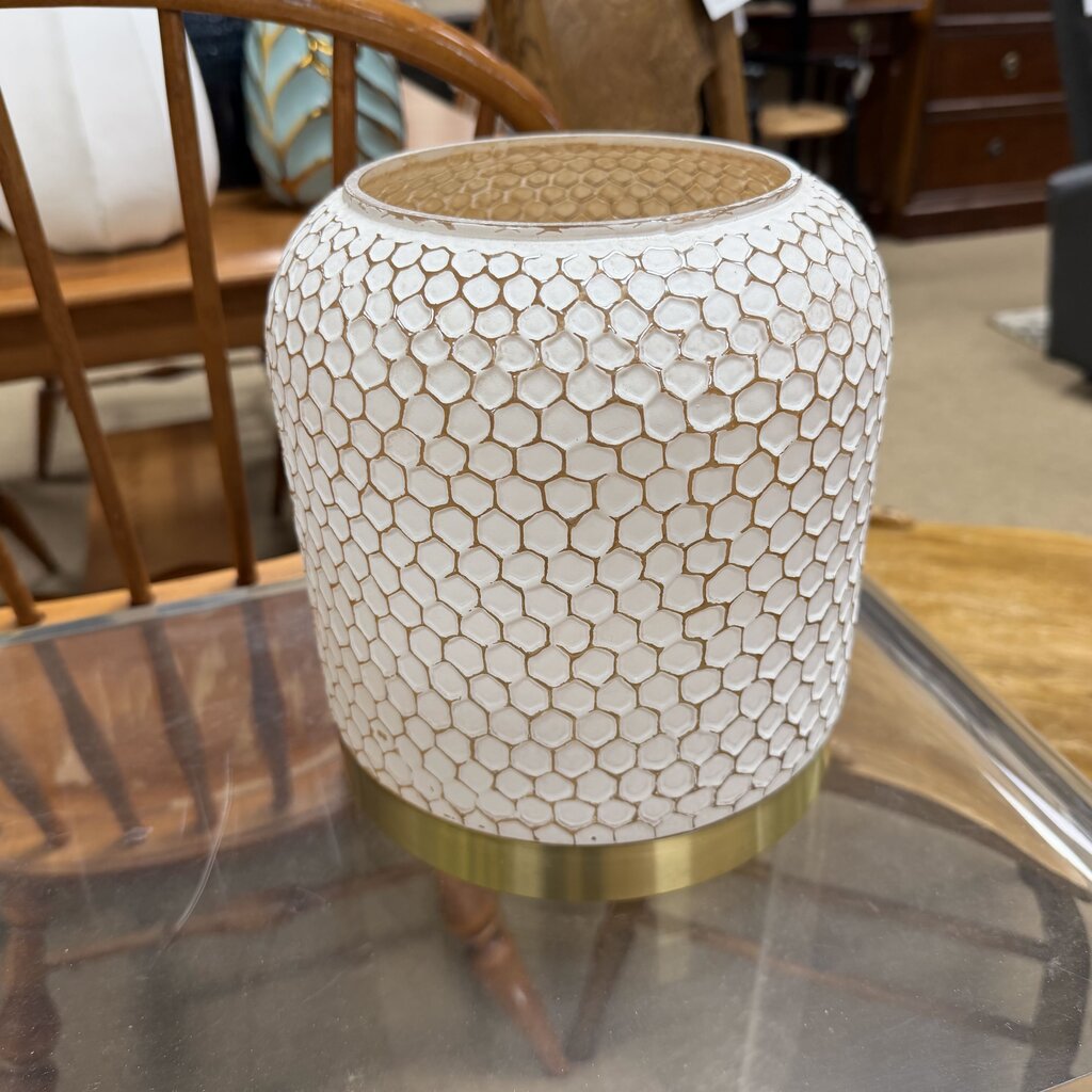 Gold + White Vase