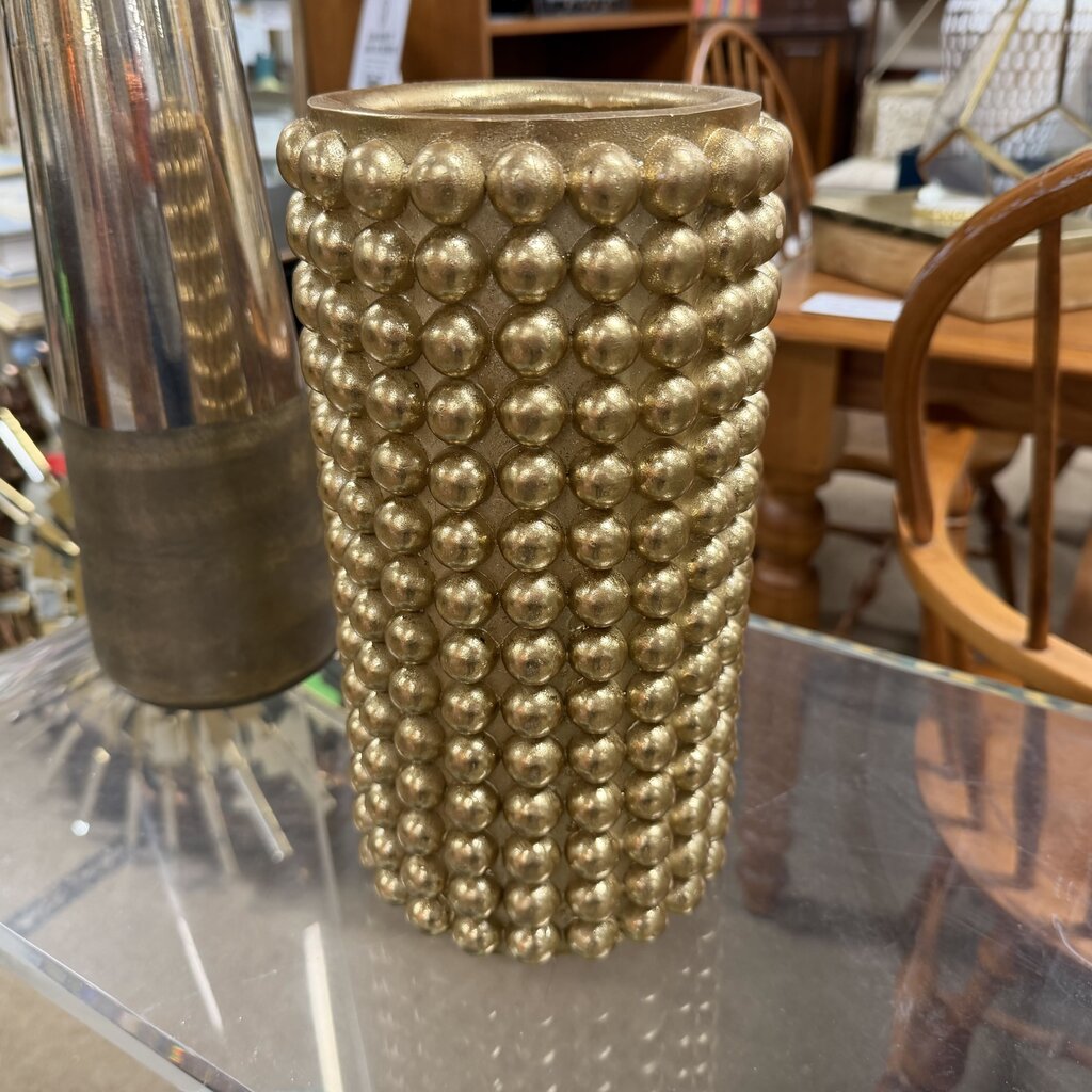 Beaded Gold Vase