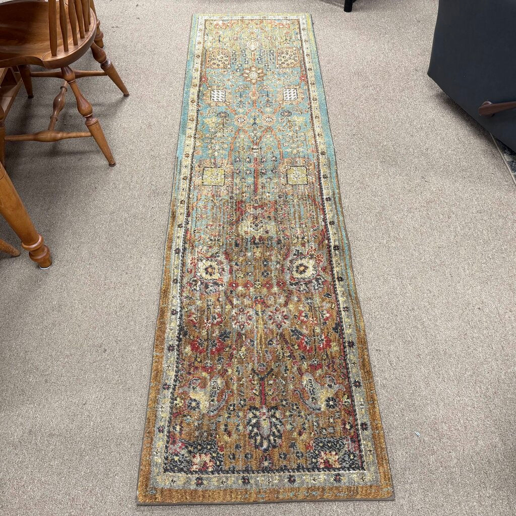 Spice Market Myanmar Aquamarine Polyester Runner
