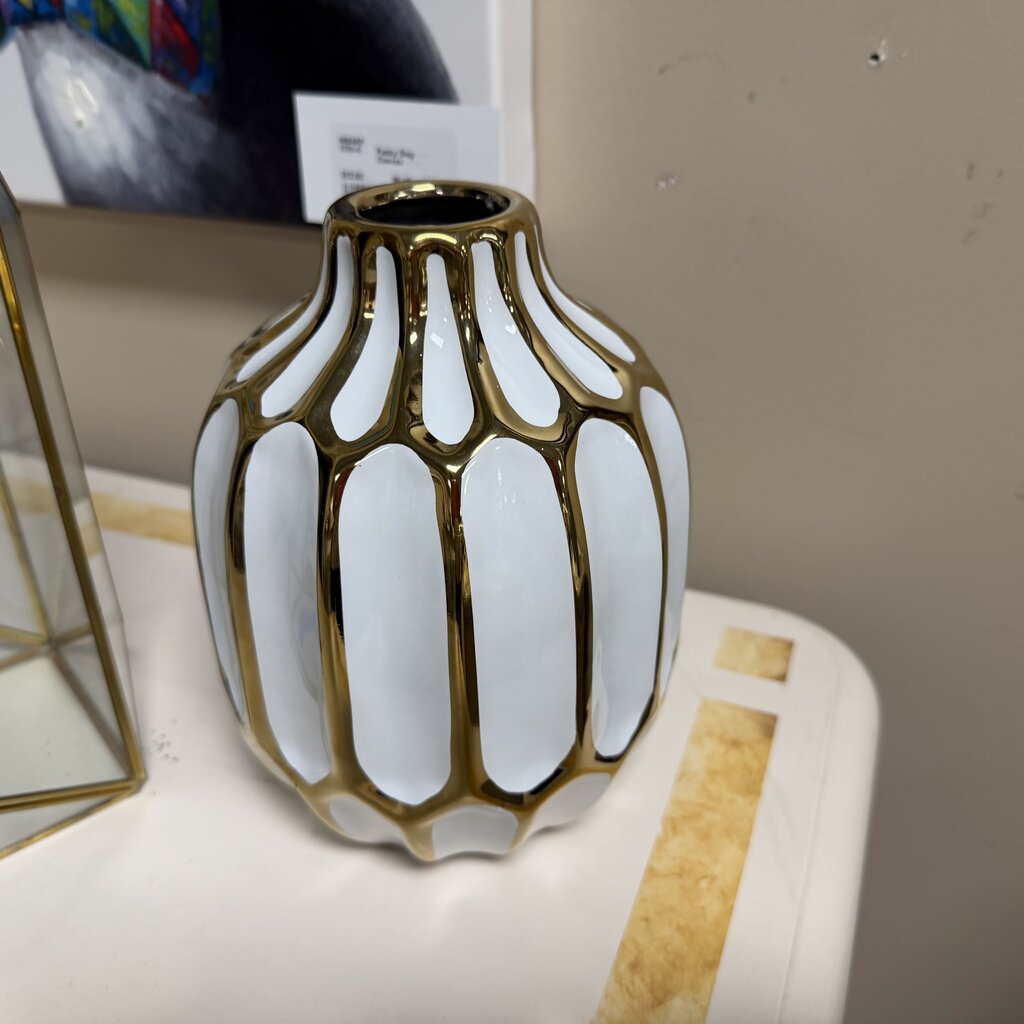 White + Gold Vase
