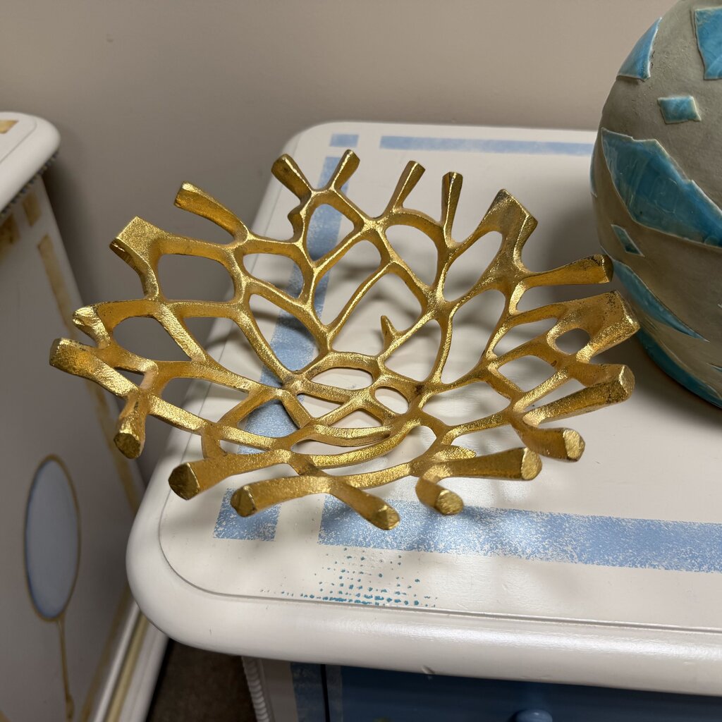 Gold Metal Coral Bowl