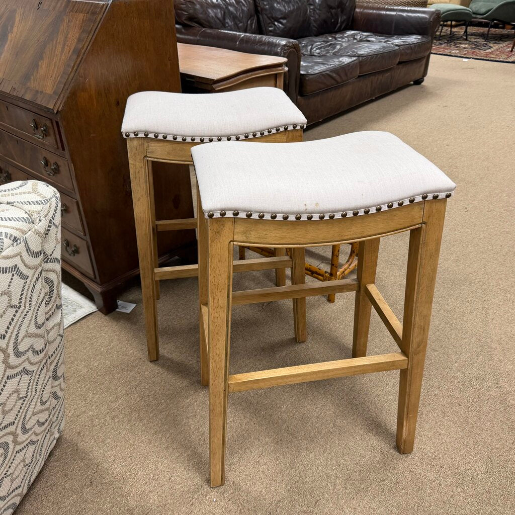 Pair Backless Saddle Stools