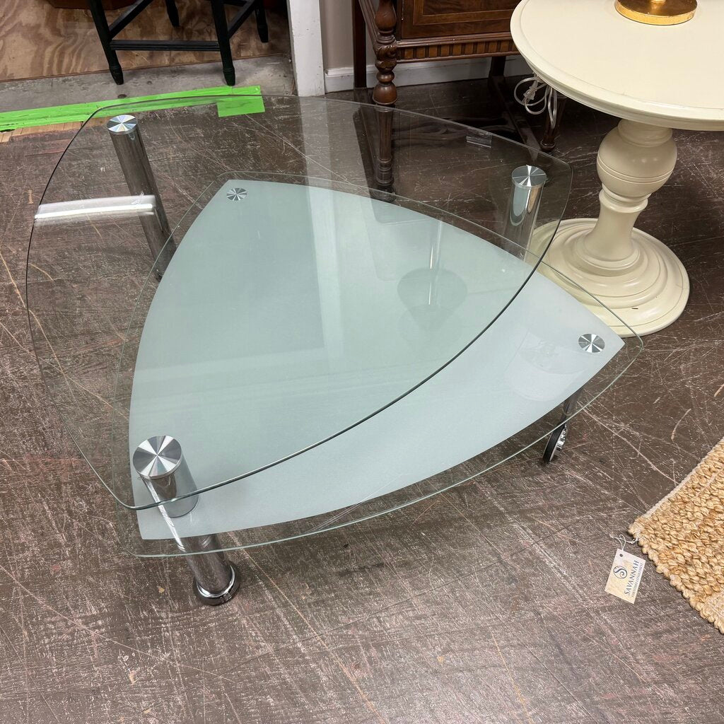 2-Tier Contemporary Glass Coffee Table
