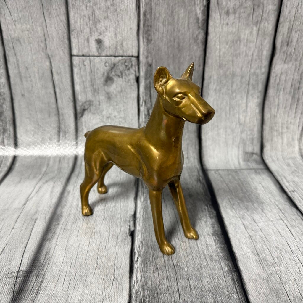 Vintage Solid Brass Dog Figure