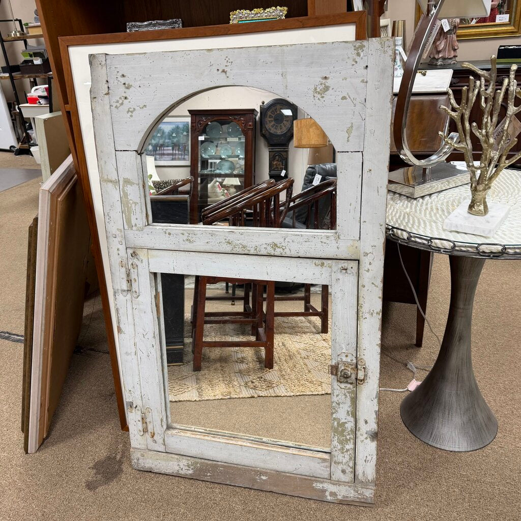 Repurposed Antique French Wood Window Mirror