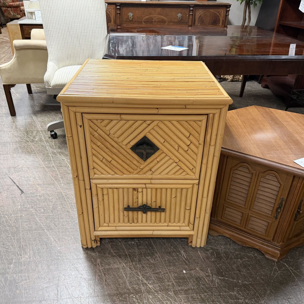 Rattan 2-Dr File Cabinet