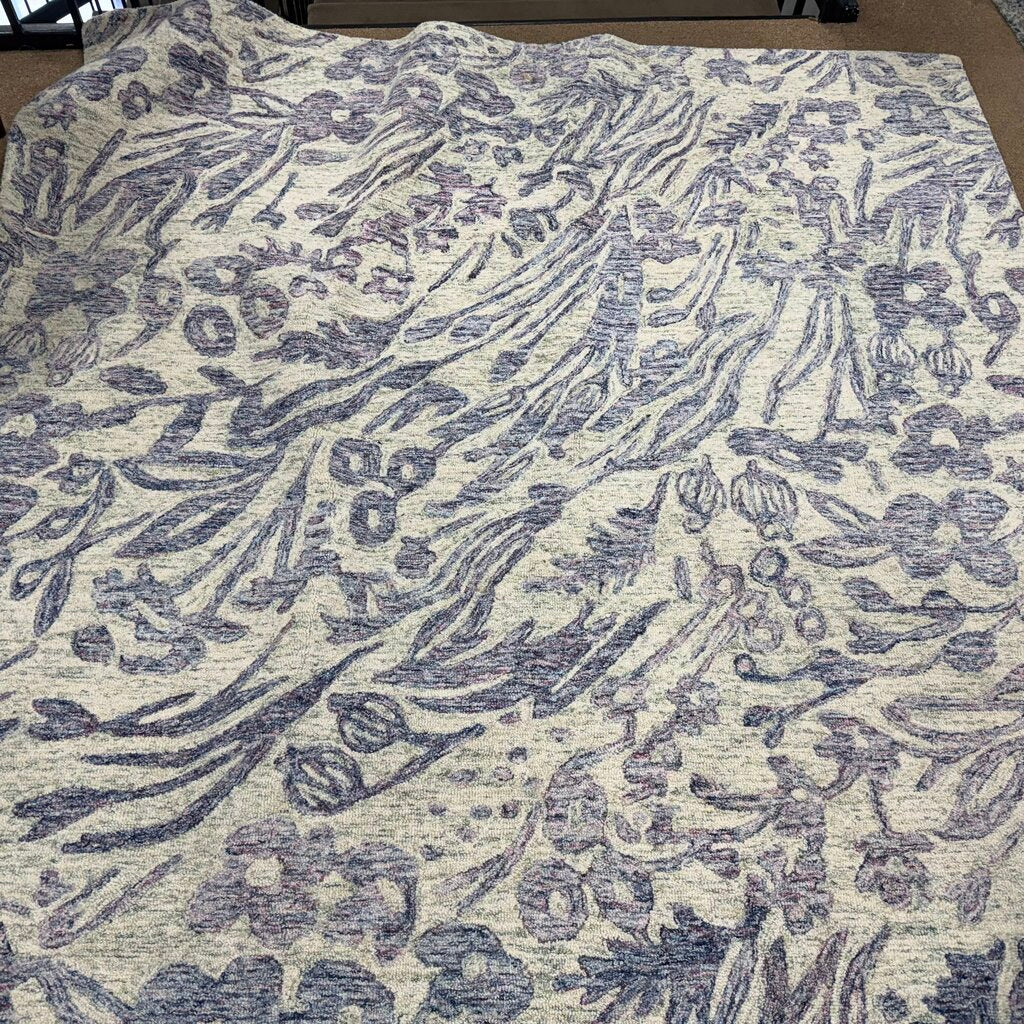 Lilac Floral Wool Rug