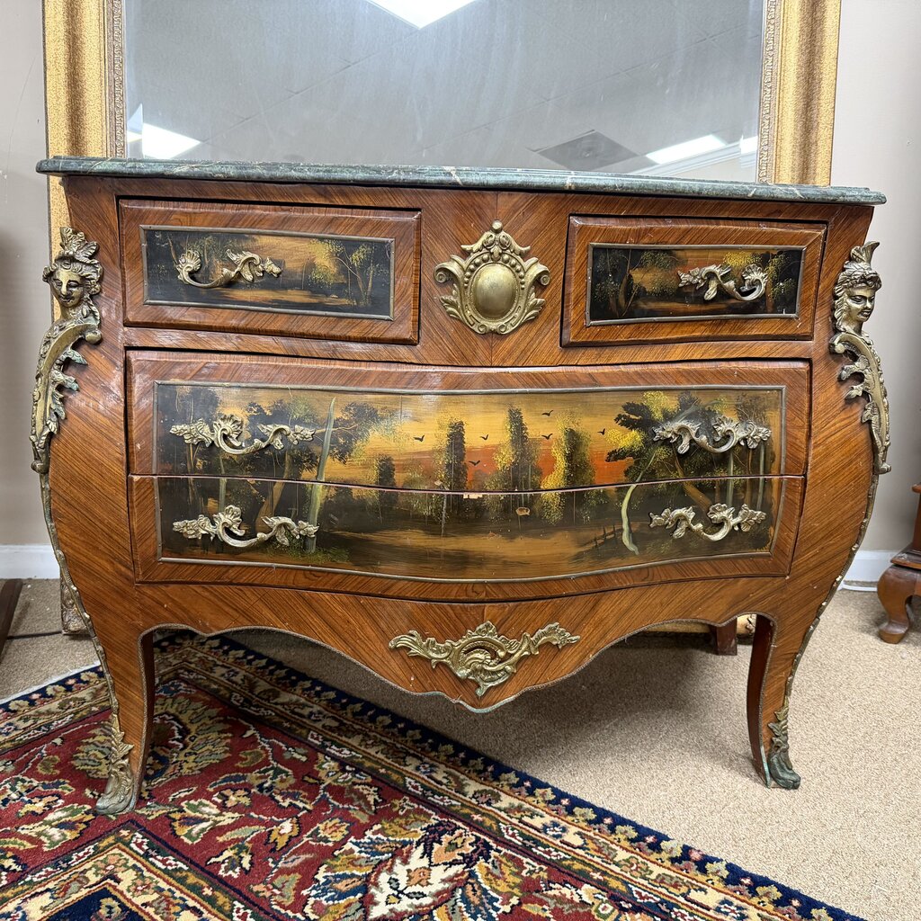 Painted Marble Top Bombay Chest