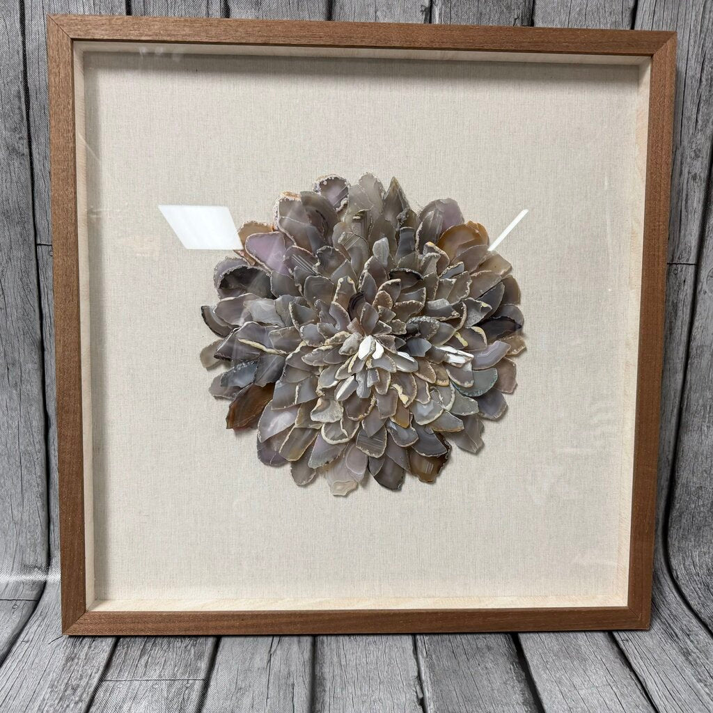 Framed Agate Flower Decor