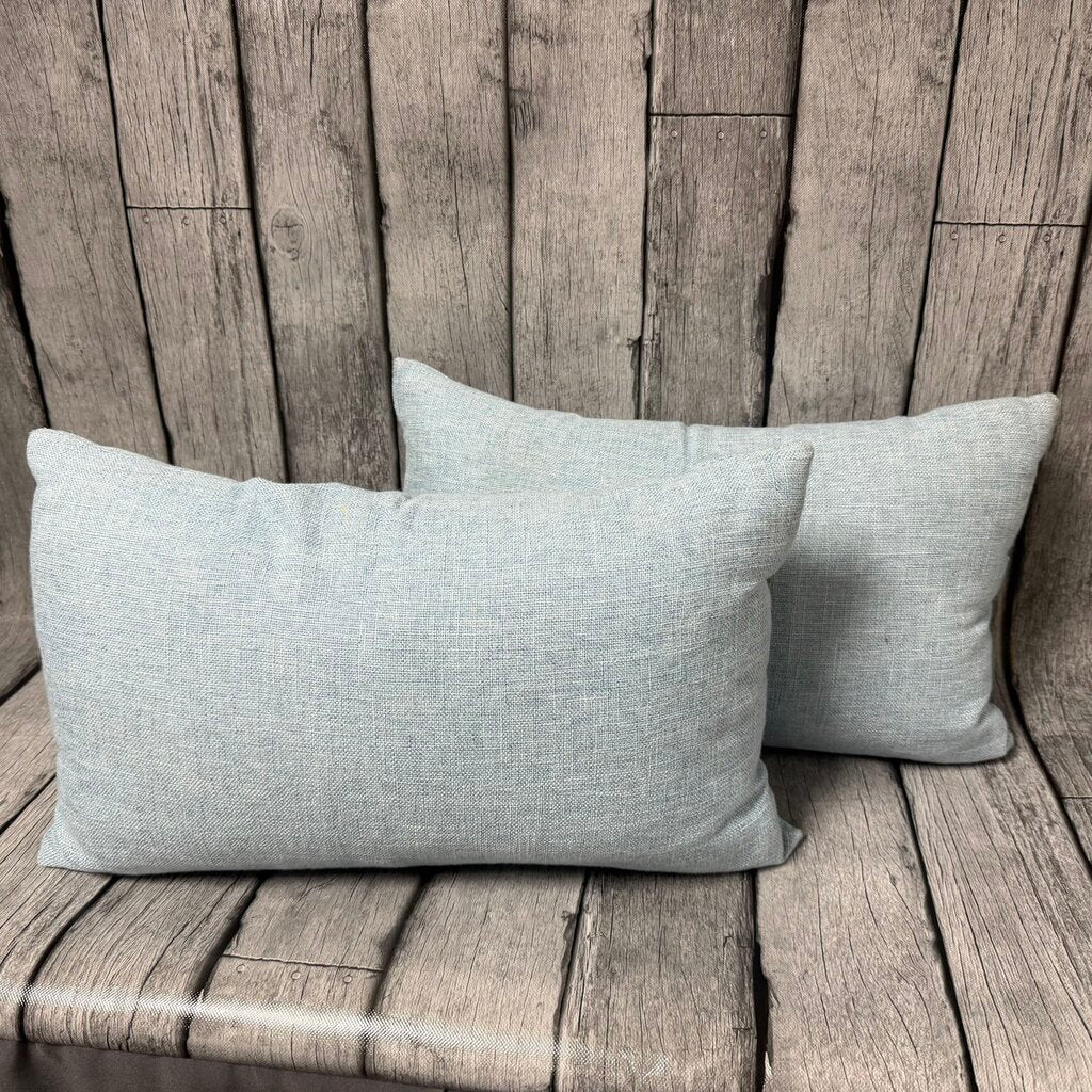 Pair Blue Lumbar Pillows