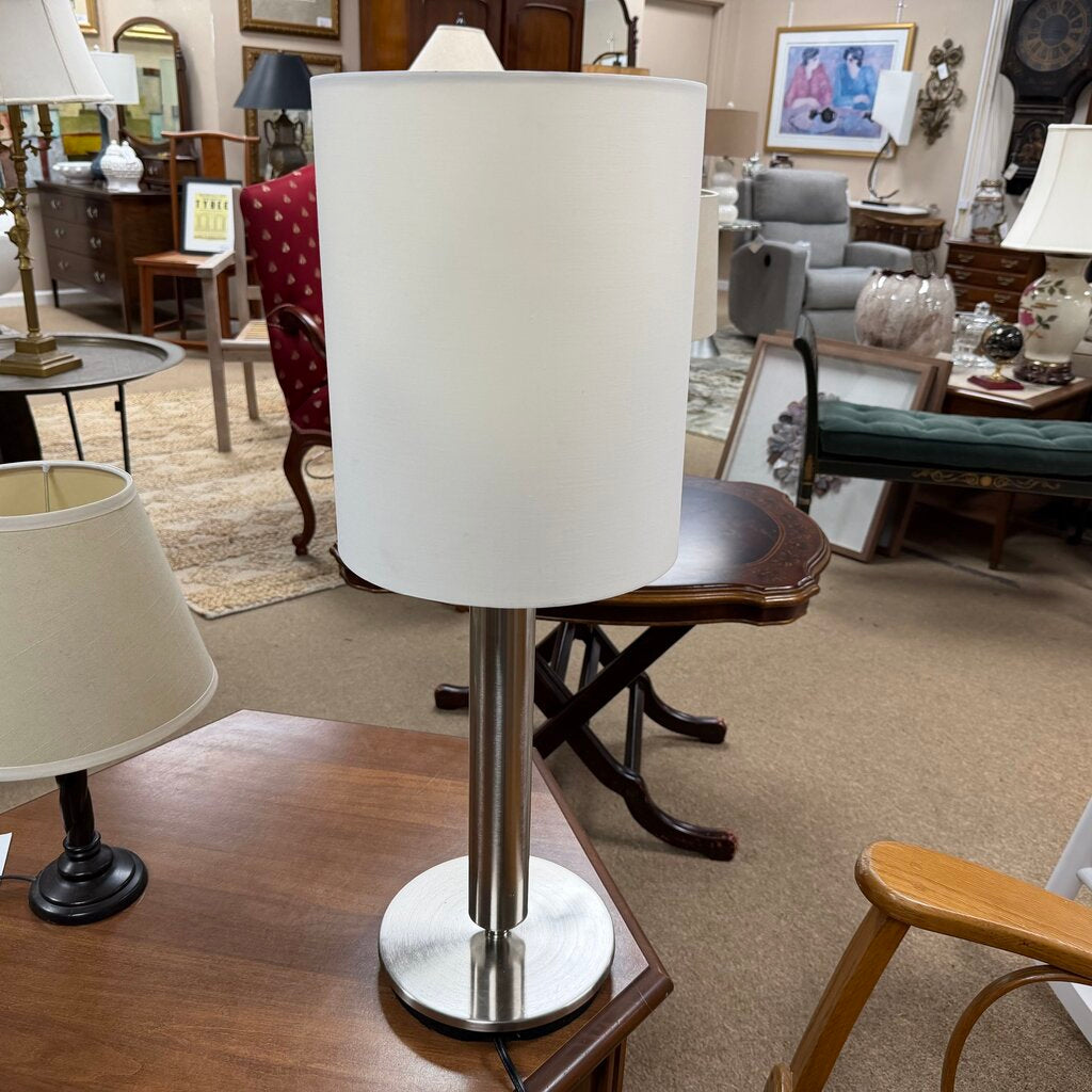 Silver Cylinder Lamp