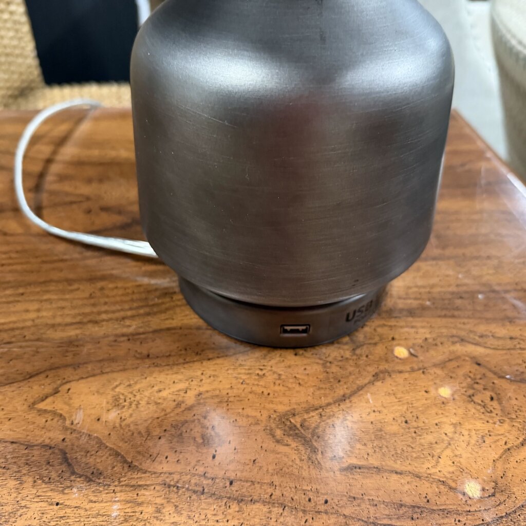 Silver Lamp w/USB Plug