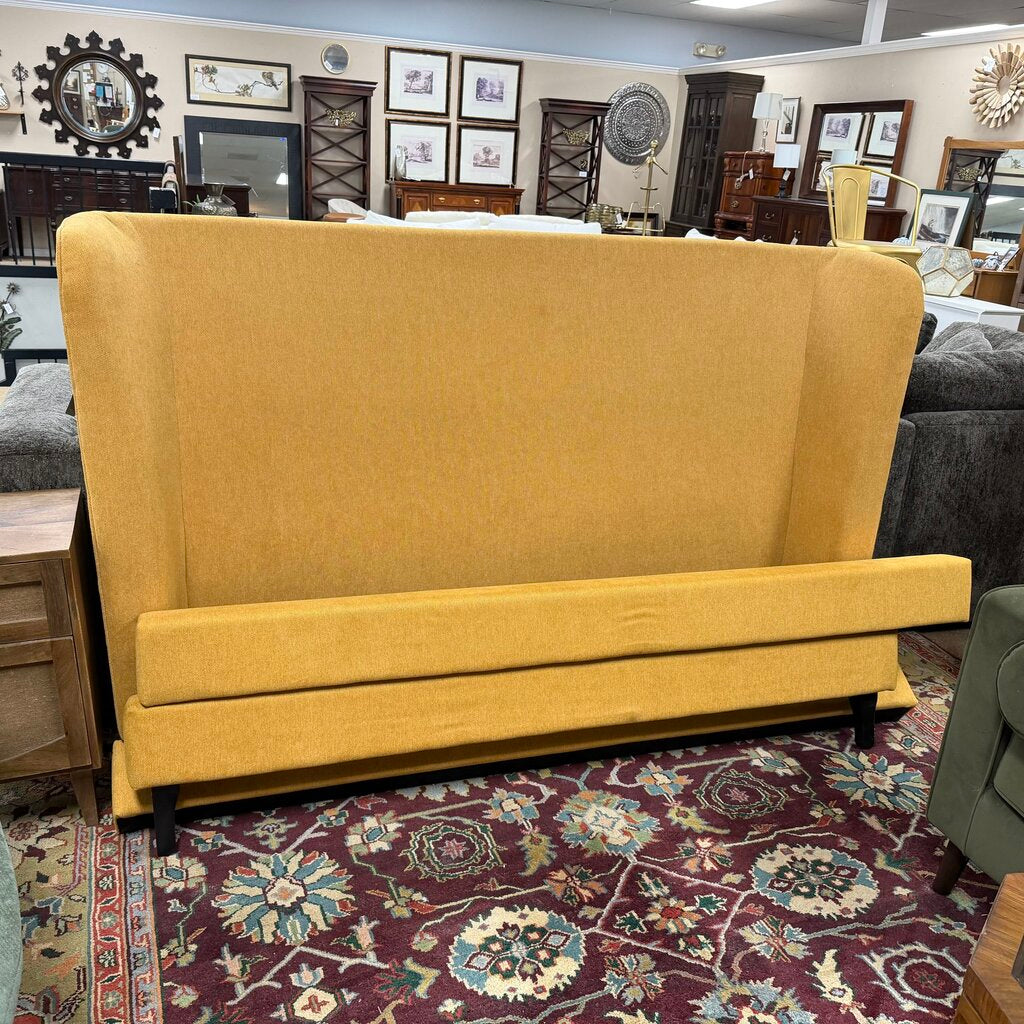 Wingback Upholstered Platform Bed