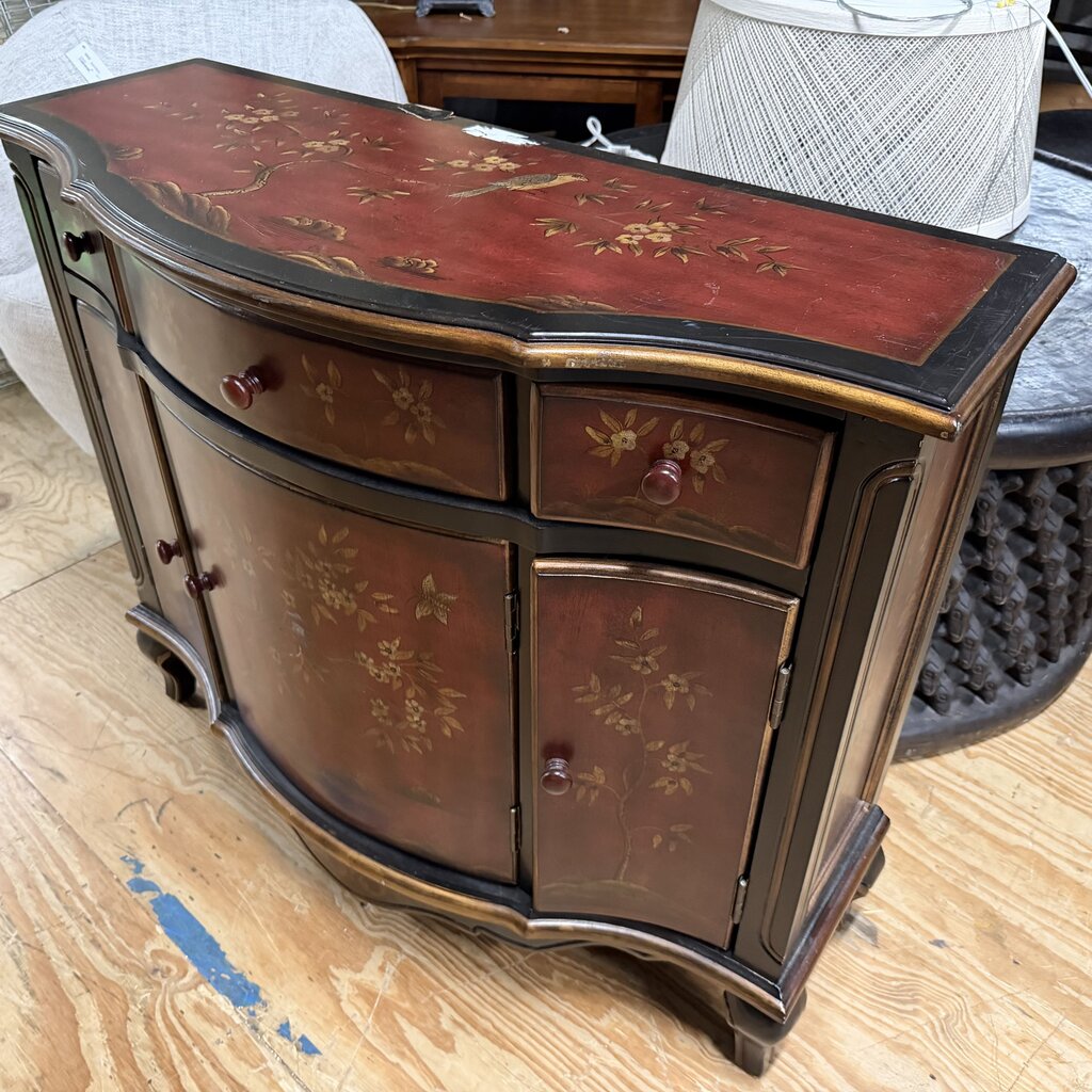Hand Painted Console Cabinet