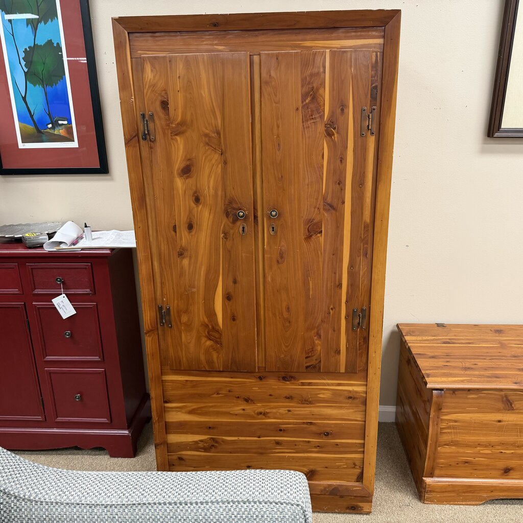 1940s Antique Cedar Wardrobe