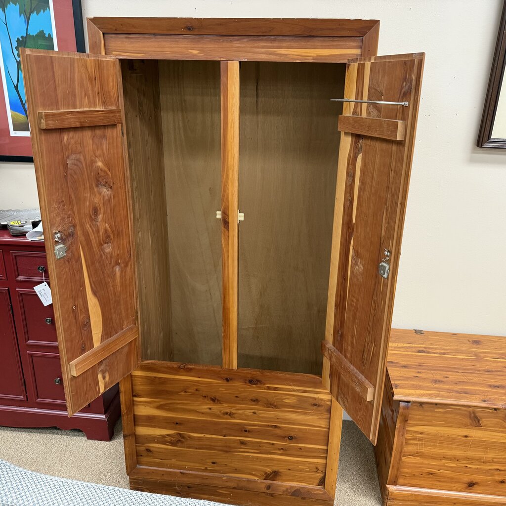 1940s Antique Cedar Wardrobe