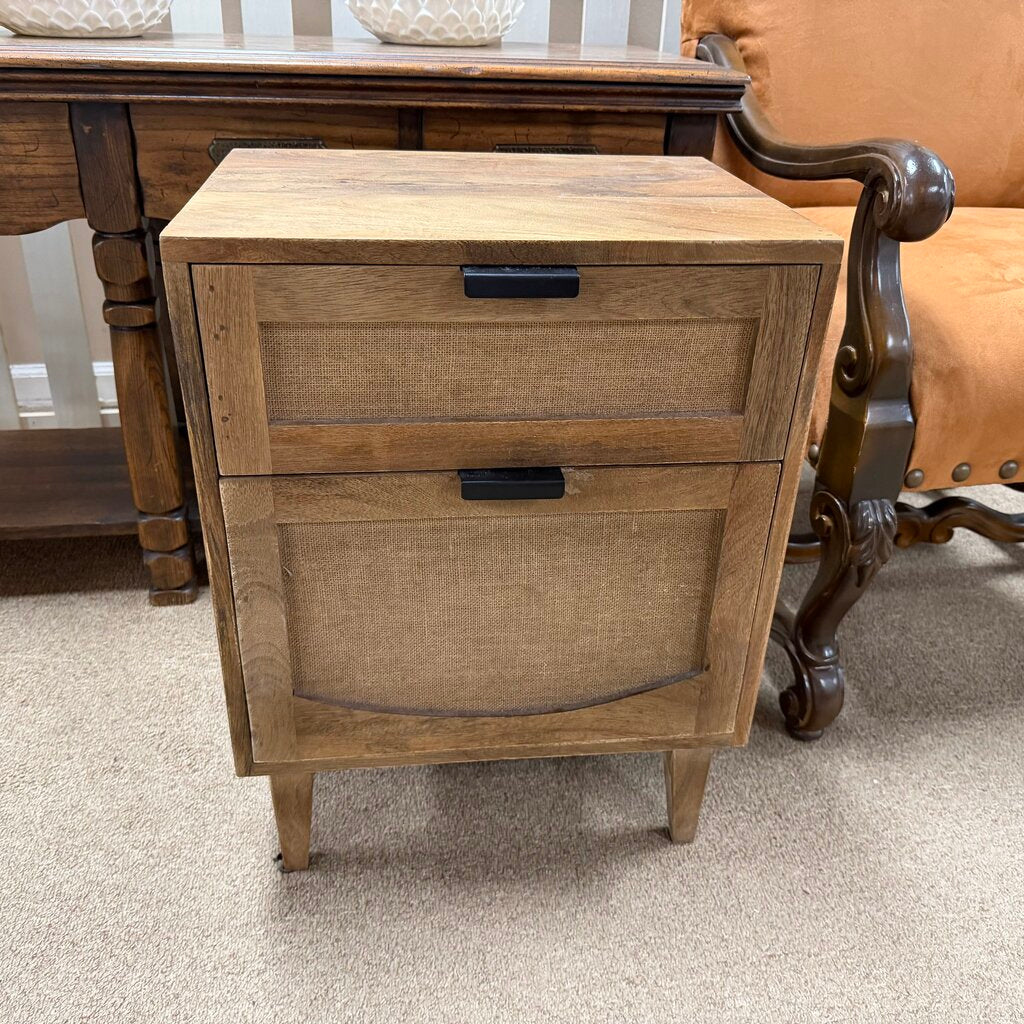 Industrial Style Wood Nightstand