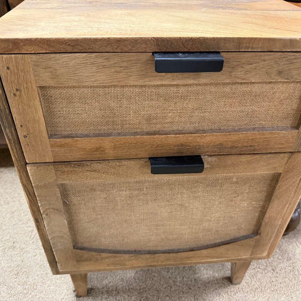 Industrial Style Wood Nightstand