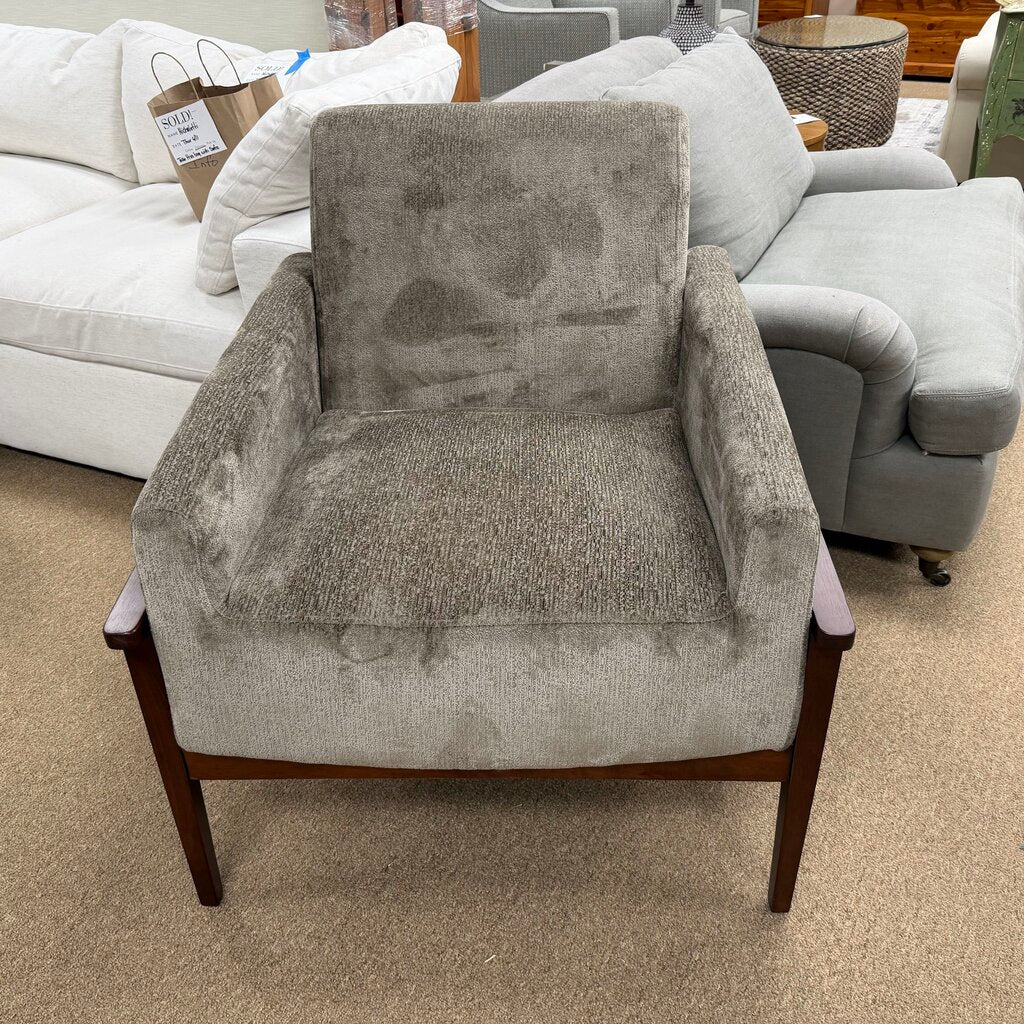 Upholstered Accent Chair w/Wood Arms