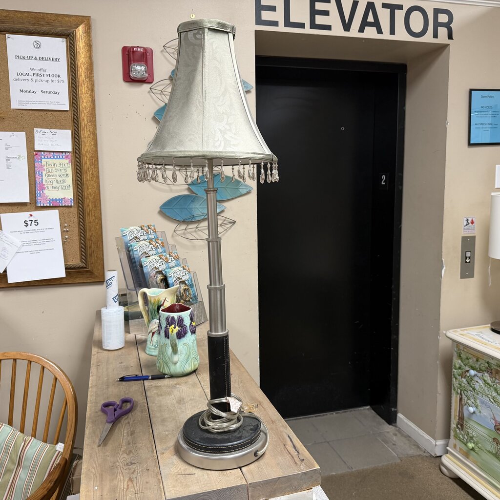 Metal + Leather Telescope Lamp