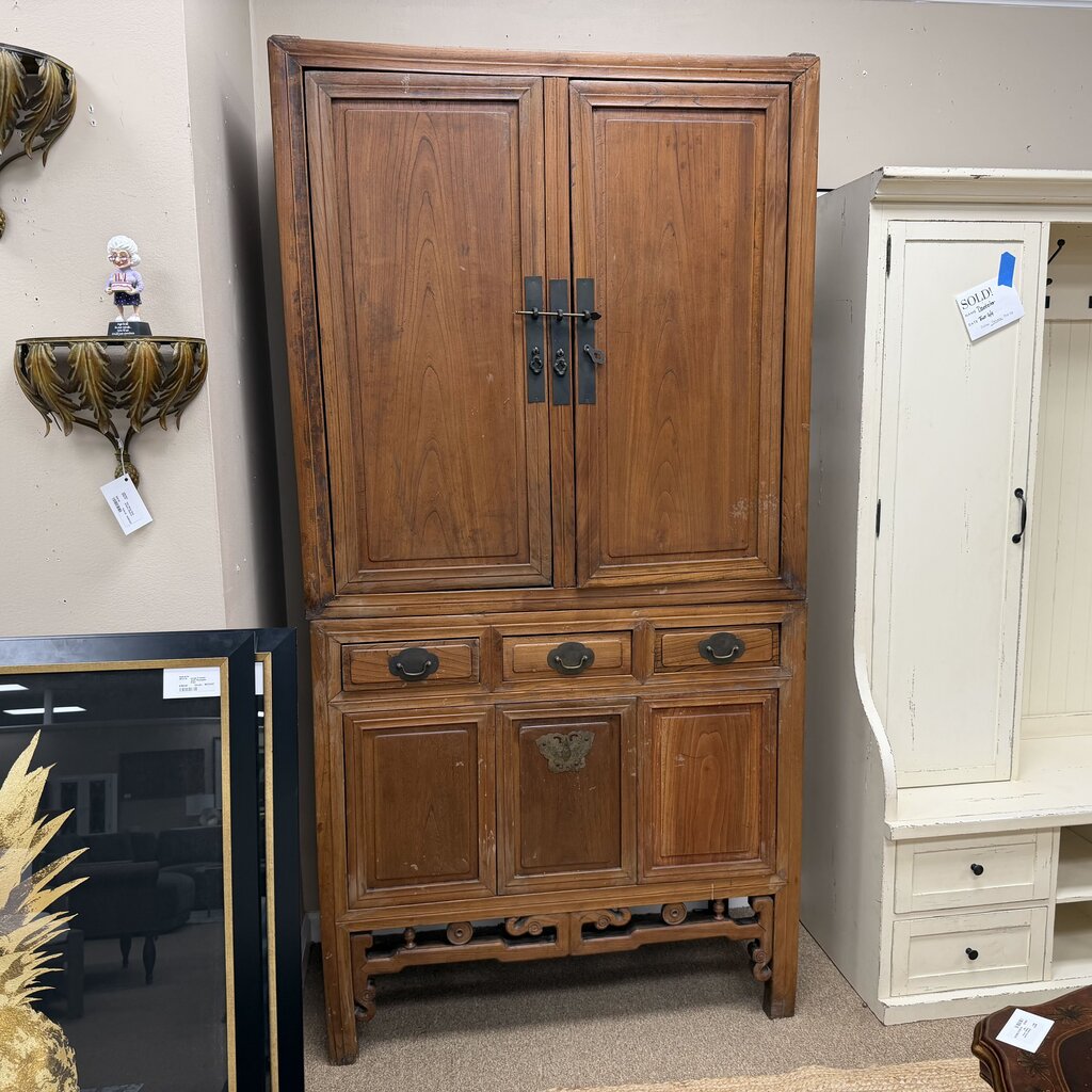 Antique Chinese Elm Scholar's Cabinet