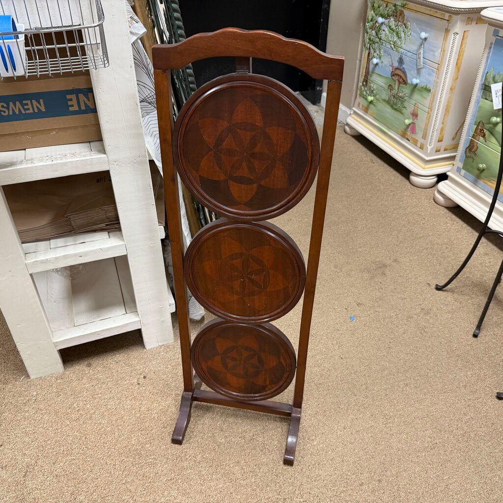 Edwardian Mahogany 3-Tier Folding Dessert Stand