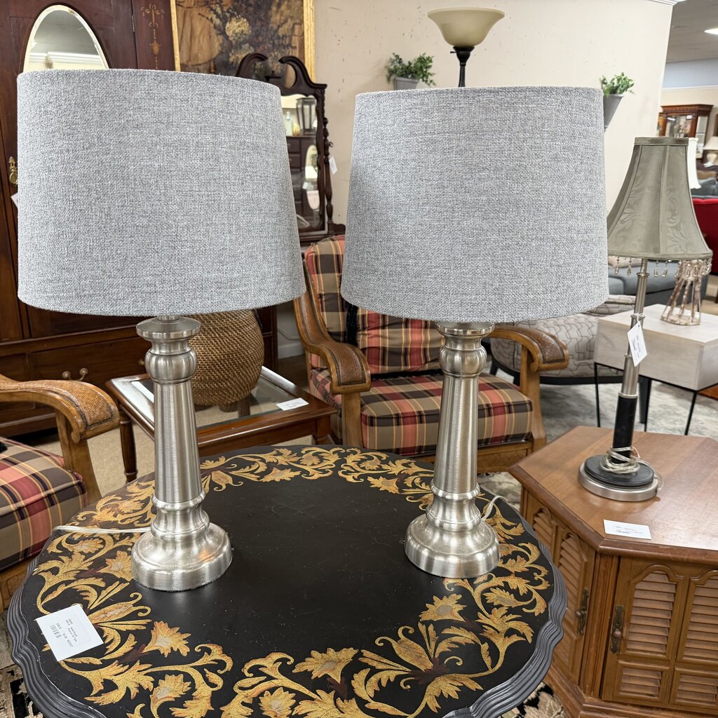 Pair Metal Lamps