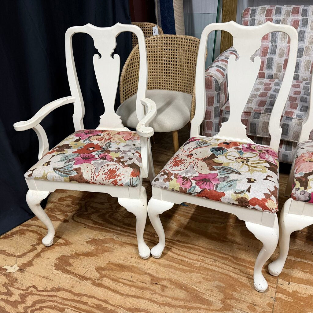 Set/6 Painted Queen Anne Chairs - 2 w/Arms