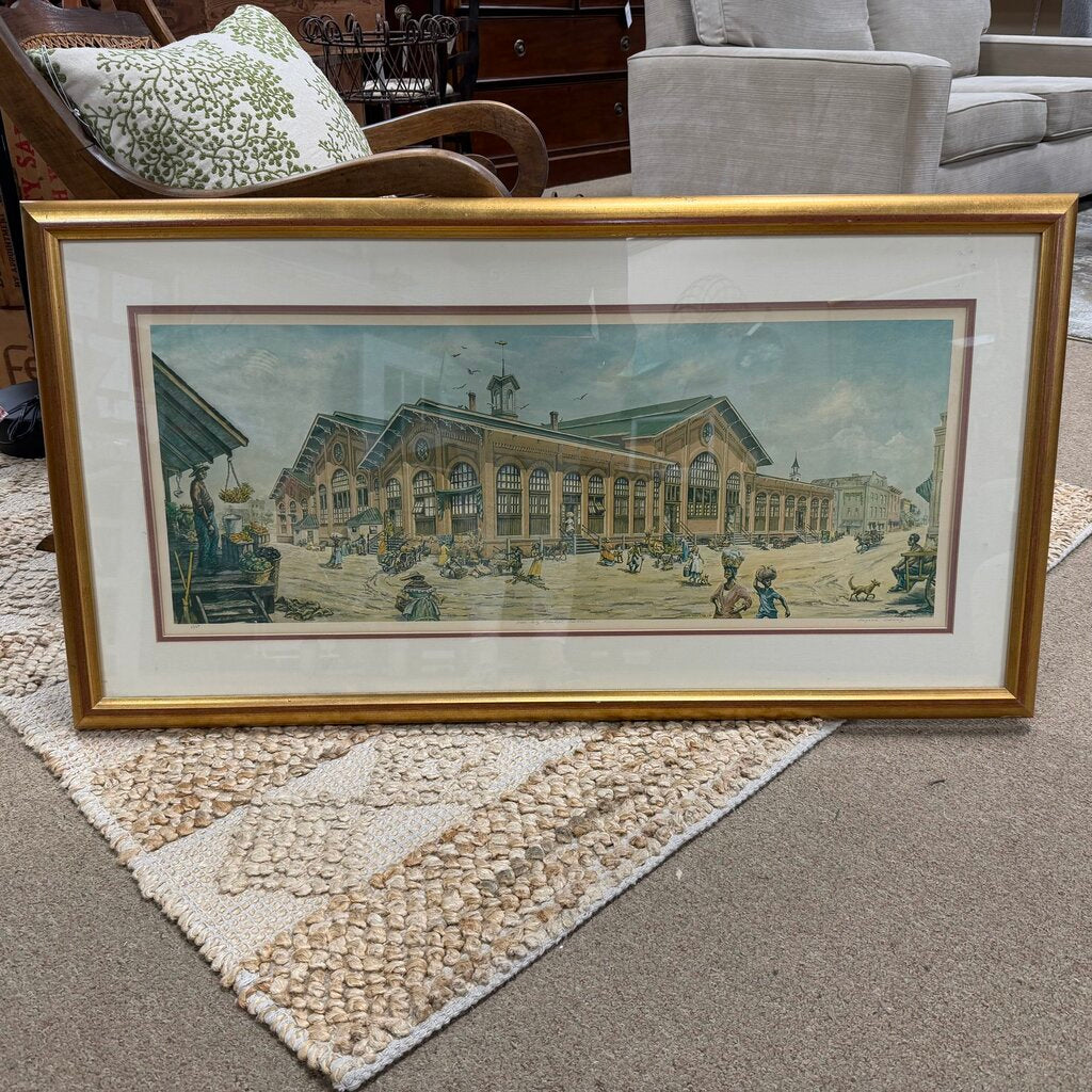 S/N Local Artist Print "Old City Market" 1975