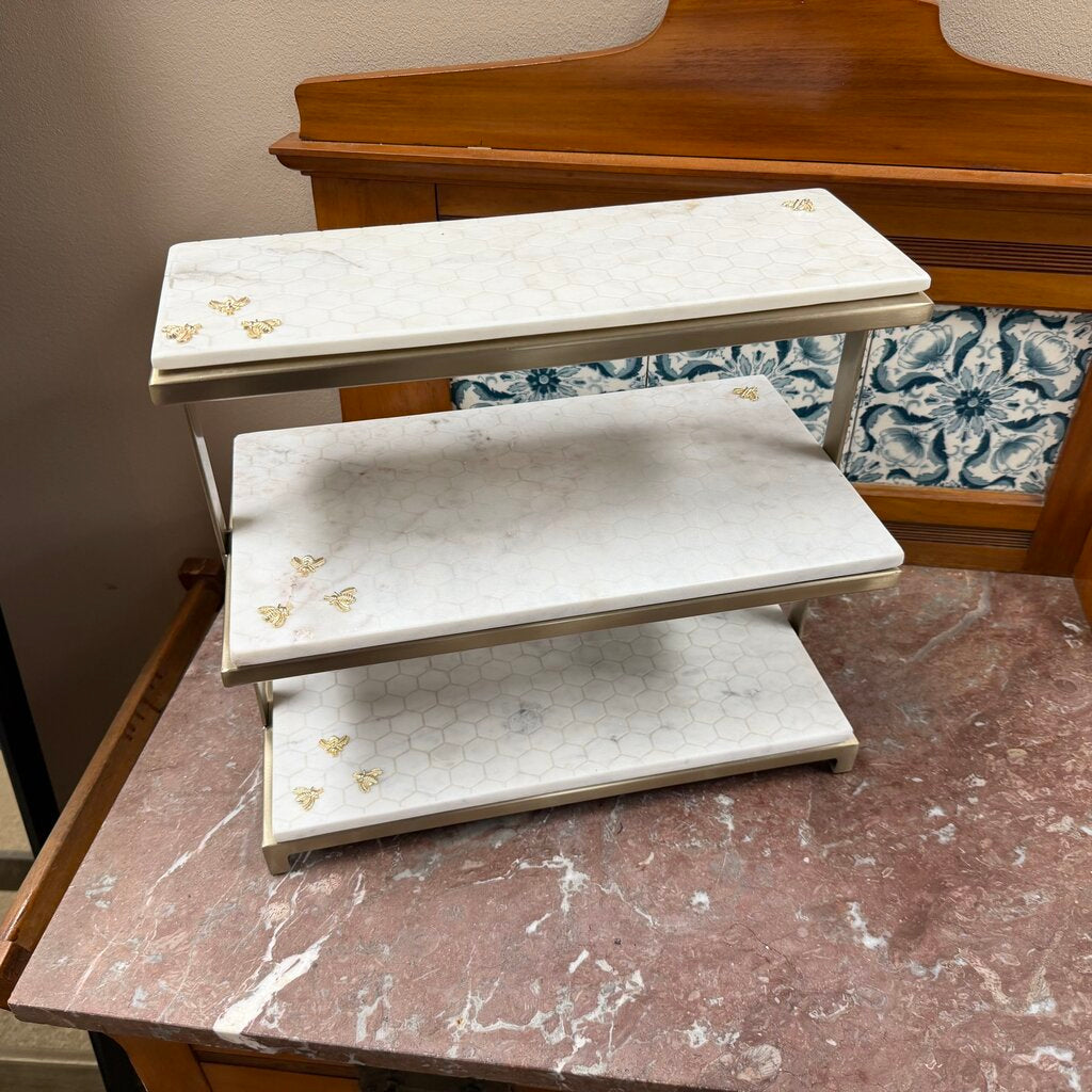 *NEW* Honeycomb Marble 3-Tier Stand