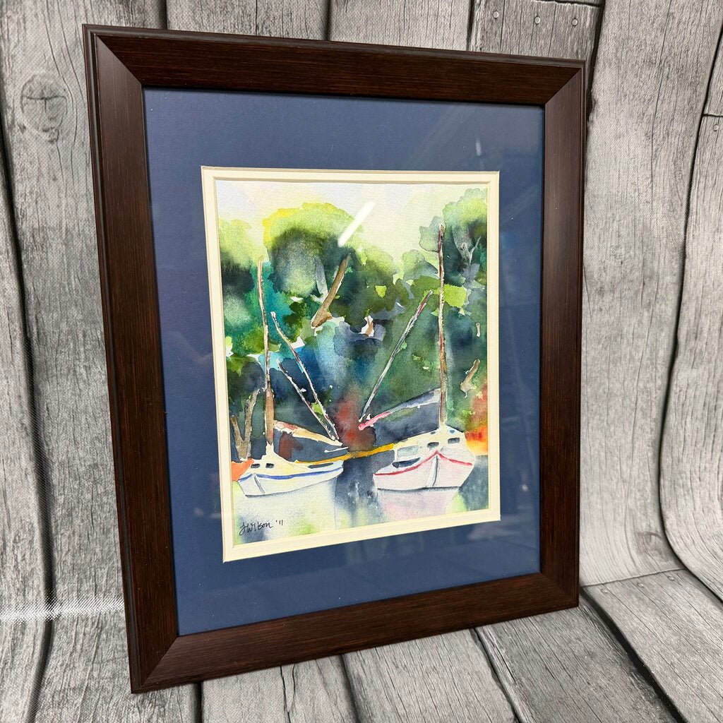 Original Watercolor - Sailboats
