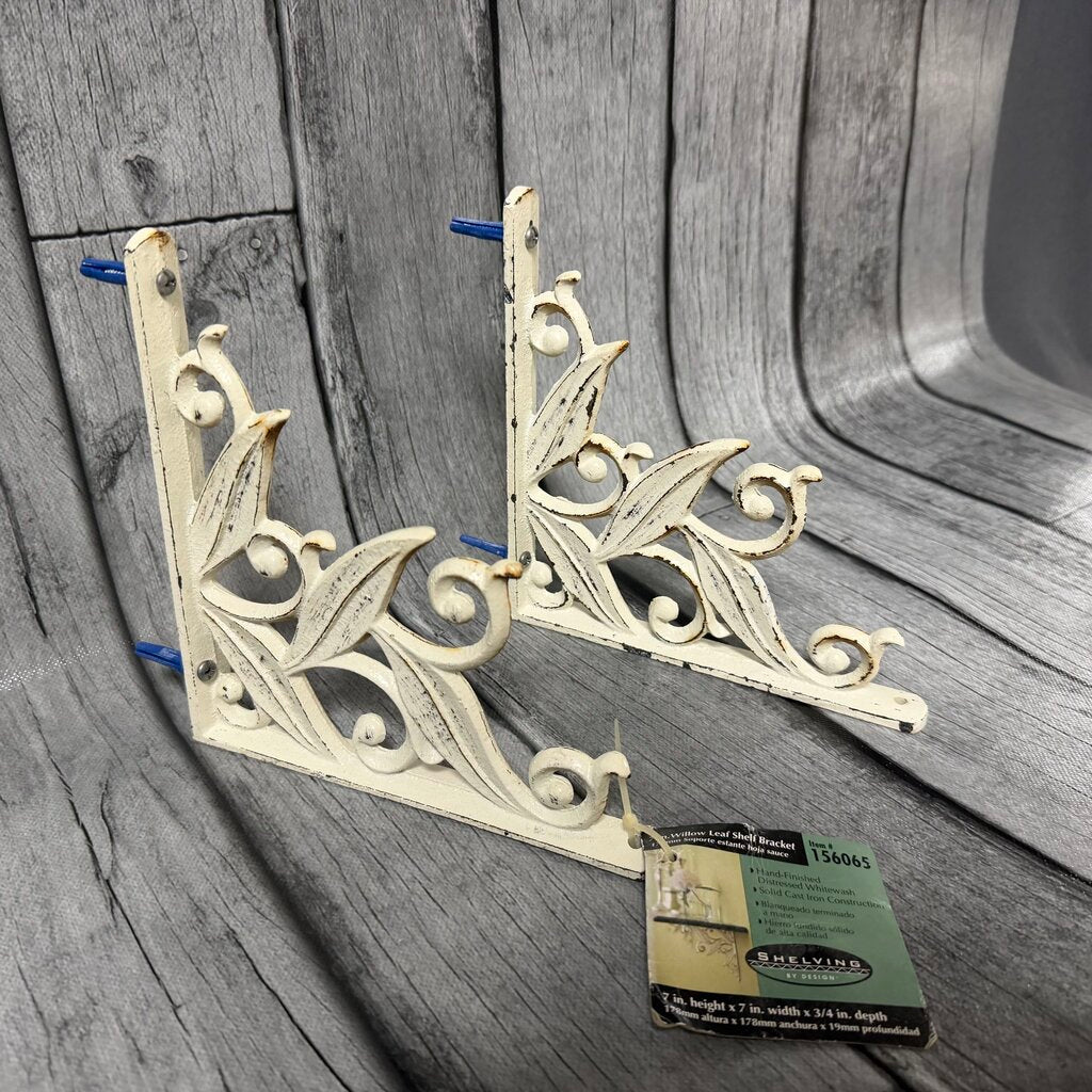 Pair Cast Iron Distressed Corbels/Shelf Brackets