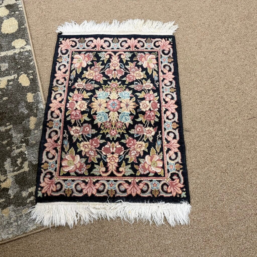 Wool Floral Doormat Rug