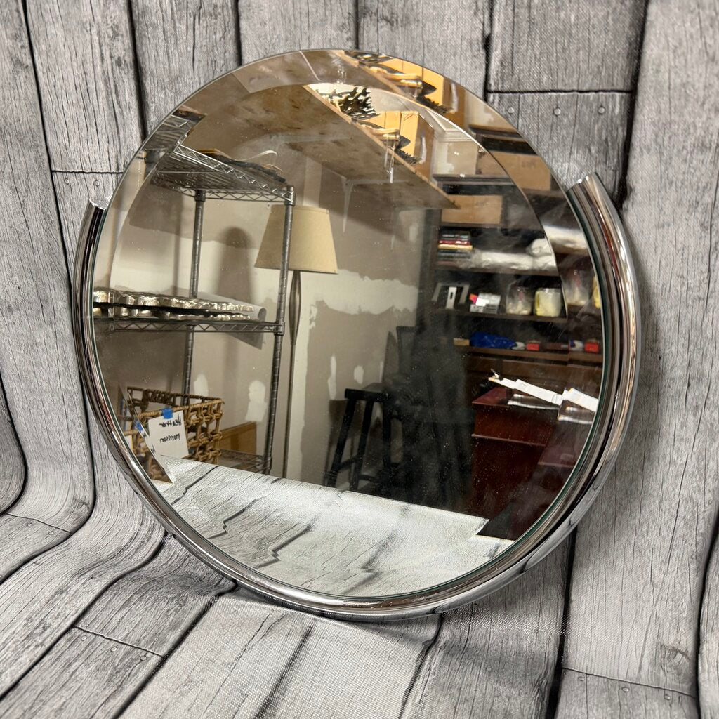 Round Polished Chrome Mirror