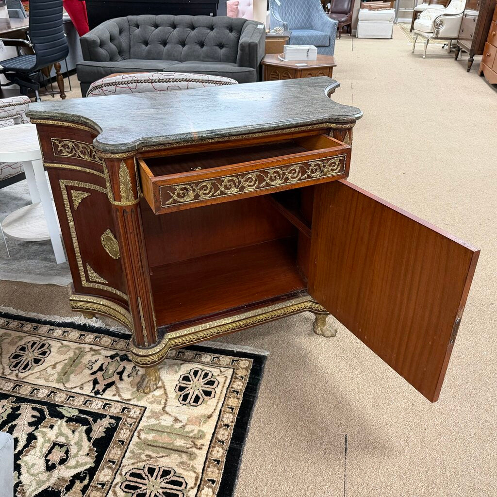French Ormolu-Mounted Mahogany Cabinet w/Marble Top