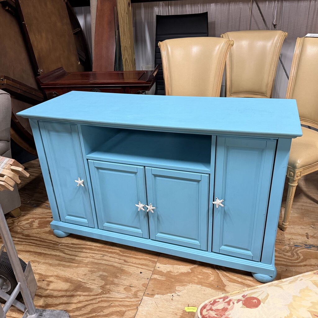 Painted Coastal Themed Entertainment Console
