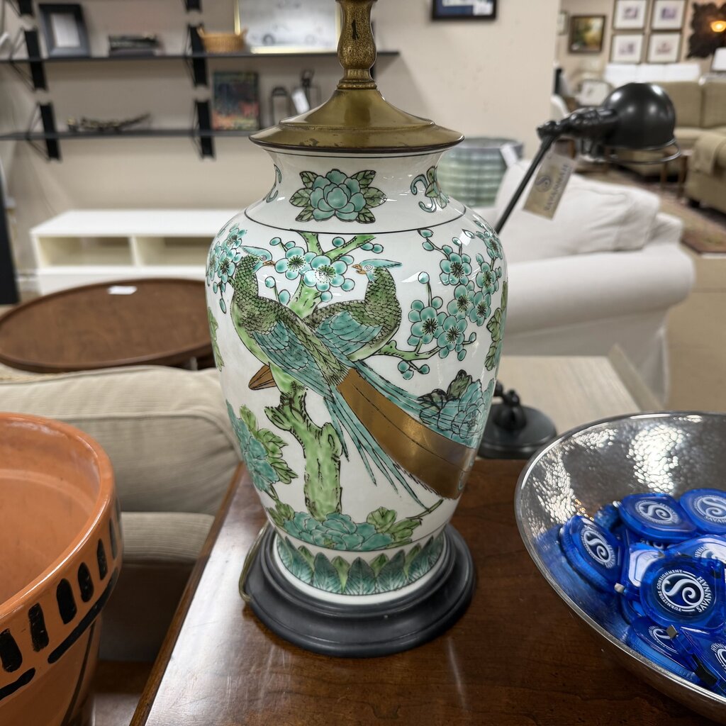 Porcelain Peacock Lamp