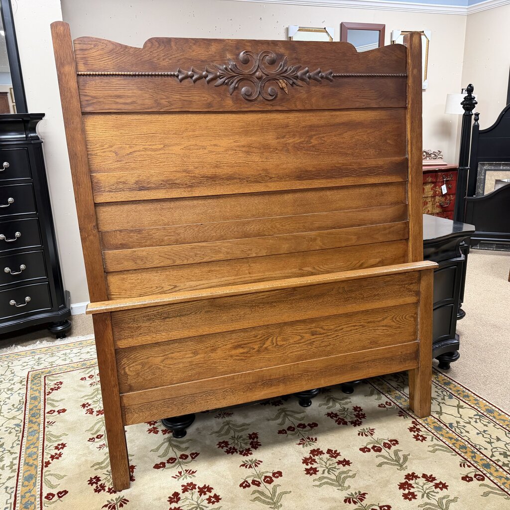 Vintage Oak Panel Bed