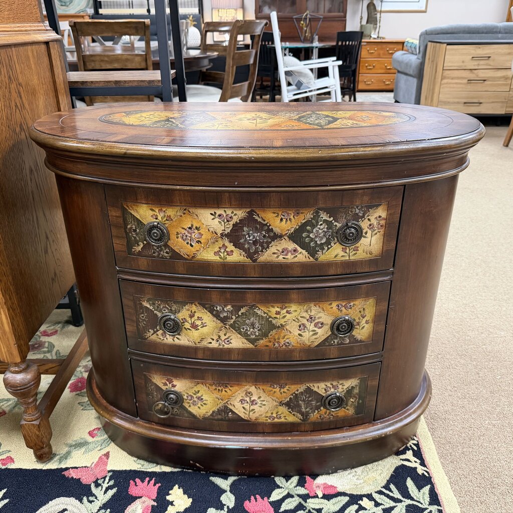 Painted Oval Bachelor's Chest