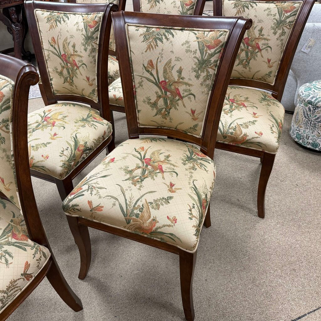 Set/6 Upholstered Wood Dining Chairs
