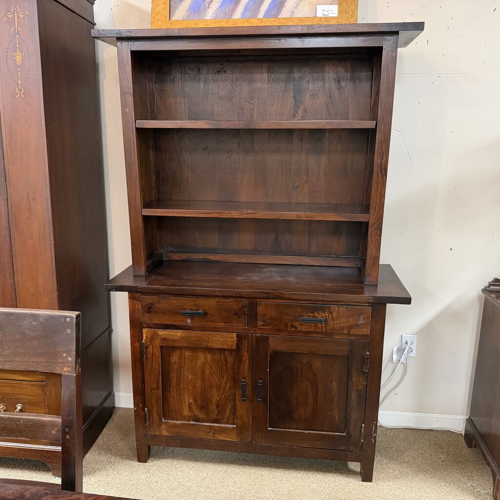 Wood Server/Cabinet w/Hutch