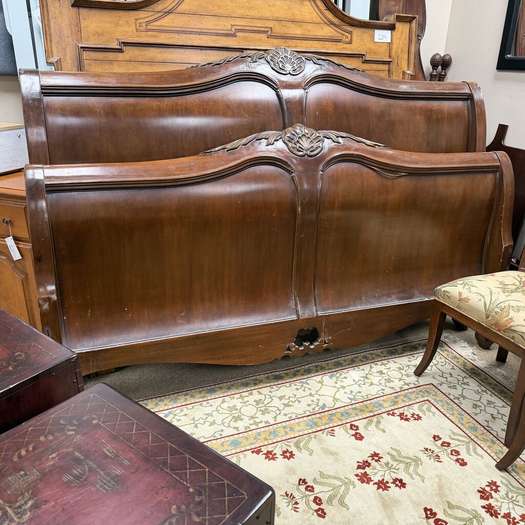 Wood Sleigh Style Bed