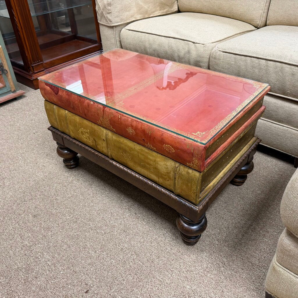 Leather Vintage Books Coffee Table