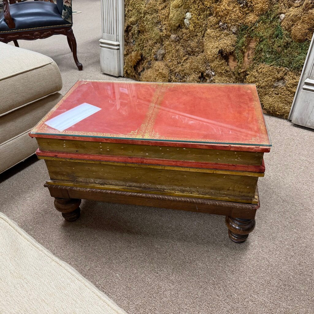 Leather Vintage Books Coffee Table