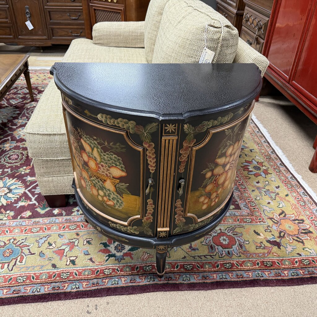 Painted Demilune 2-Door Accent Cabinet
