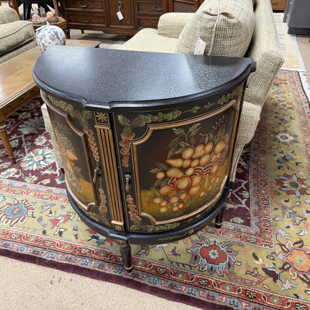 Painted Demilune 2-Door Accent Cabinet