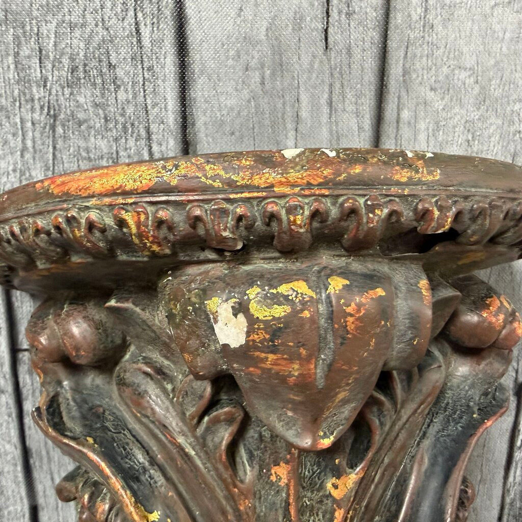 Resin Wall Shelf w/Antiqued Finish
