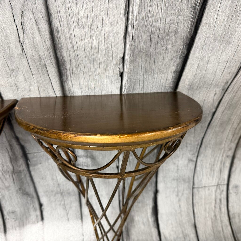 Pair Cone Shaped Metal Wall Sehlves