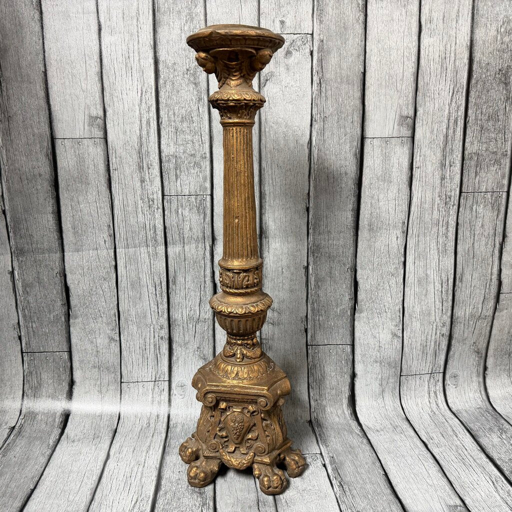 Tall Candleholder w/Antique Gold Finish