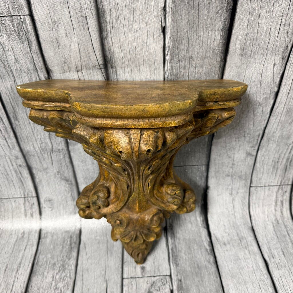 Ceramic Acanthus Leaf Relief Wall Shelf